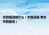 齐的组词组什么（齐组词语 奇生字的组词）