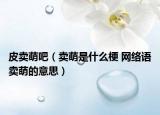 皮卖萌吧（卖萌是什么梗 网络语卖萌的意思）