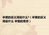 辛苦的反义词是什么?（辛苦的反义词是什么 辛苦的意思）