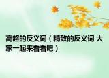 高超的反义词（精致的反义词 大家一起来看看吧）