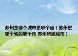 苏州是哪个城市是哪个省（苏州是哪个省的哪个市 苏州所属城市）