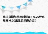 出生日期与星座对照表（6.20什么星座 6.20出生的星座介绍）
