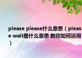 please please什么意思（please wait是什么意思 教你如何运用）
