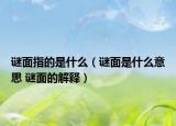 谜面指的是什么（谜面是什么意思 谜面的解释）