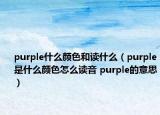 purple什么颜色和读什么（purple是什么颜色怎么读音 purple的意思）