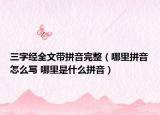 三字经全文带拼音完整（哪里拼音怎么写 哪里是什么拼音）
