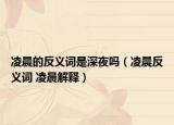 凌晨的反义词是深夜吗（凌晨反义词 凌晨解释）