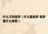 什么才叫春梦（什么是春梦 春梦是什么意思）