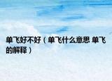 单飞好不好（单飞什么意思 单飞的解释）