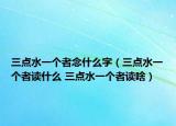 三点水一个者念什么字（三点水一个者读什么 三点水一个者读啥）