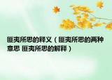 匪夷所思的释义（匪夷所思的两种意思 匪夷所思的解释）