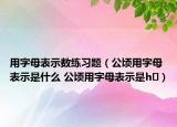 用字母表示数练习题（公顷用字母表示是什么 公顷用字母表示是h㎡）