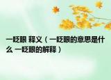 一眨眼 释义（一眨眼的意思是什么 一眨眼的解释）