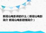 断背山电影讲的什么（断背山电影简介 断背山电影剧情简介）