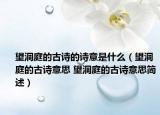 望洞庭的古诗的诗意是什么（望洞庭的古诗意思 望洞庭的古诗意思简述）