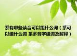 系有哪些读音可以组什么词（系可以组什么词 系多音字组词及解释）