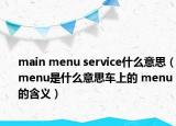 main menu service什么意思（menu是什么意思车上的 menu的含义）