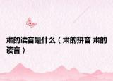 肃的读音是什么（肃的拼音 肃的读音）