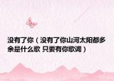 没有了你（没有了你山河太阳都多余是什么歌 只要有你歌词）