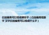 白加偏旁可以组成哪些字（白加偏旁组新字 汉字白加偏旁可以组成什么字）