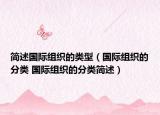 简述国际组织的类型（国际组织的分类 国际组织的分类简述）