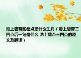 池上碧苔贰叁点是什么生肖（池上碧苔三四点后一句是什么 池上碧苔三四点的原文及翻译）