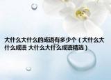 大什么大什么的成语有多少个（大什么大什么成语 大什么大什么成语精选）