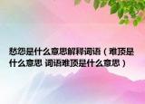 愁怨是什么意思解释词语（难顶是什么意思 词语难顶是什么意思）