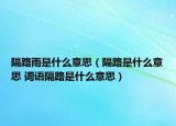 隔路雨是什么意思（隔路是什么意思 词语隔路是什么意思）