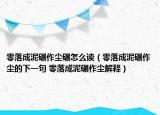 零落成泥碾作尘碾怎么读（零落成泥碾作尘的下一句 零落成泥碾作尘解释）