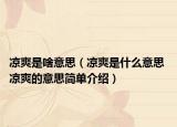 凉爽是啥意思（凉爽是什么意思 凉爽的意思简单介绍）