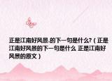 正是江南好风景.的下一句是什么?（正是江南好风景的下一句是什么 正是江南好风景的原文）