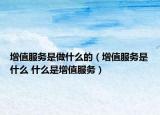 增值服务是做什么的（增值服务是什么 什么是增值服务）
