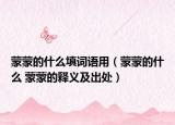 蒙蒙的什么填词语用（蒙蒙的什么 蒙蒙的释义及出处）