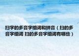 扫字的多音字组词和拼音（扫的多音字组词 扫的多音字组词有哪些）