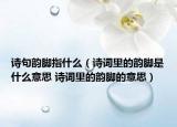 诗句韵脚指什么（诗词里的韵脚是什么意思 诗词里的韵脚的意思）