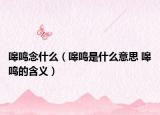 嗥鸣念什么（嗥鸣是什么意思 嗥鸣的含义）