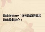 歌曲微光mv（微光歌词蔚雨芯 微光歌曲简介）