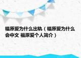 福原爱为什么出轨（福原爱为什么会中文 福原爱个人简介）
