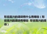 形容高兴的词语有什么有哪些（形容高兴的词语有哪些  形容高兴的词语）