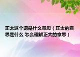 正太这个词是什么意思（正太的意思是什么 怎么理解正太的意思）