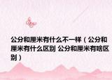 公分和厘米有什么不一样（公分和厘米有什么区别 公分和厘米有啥区别）