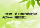 “insert”键（insert键的功能 关于insert键的功能）