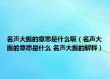 名声大振的意思是什么呢（名声大振的意思是什么 名声大振的解释）