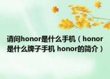 请问honor是什么手机（honor是什么牌子手机 honor的简介）