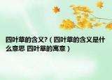 四叶草的含义?（四叶草的含义是什么意思 四叶草的寓意）