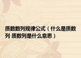 质数数列规律公式（什么是质数列 质数列是什么意思）