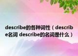 describe的各种词性（describe名词 describe的名词是什么）