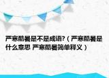 严寒酷暑是不是成语?（严寒酷暑是什么意思 严寒酷暑简单释义）