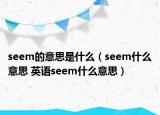 seem的意思是什么（seem什么意思 英语seem什么意思）
